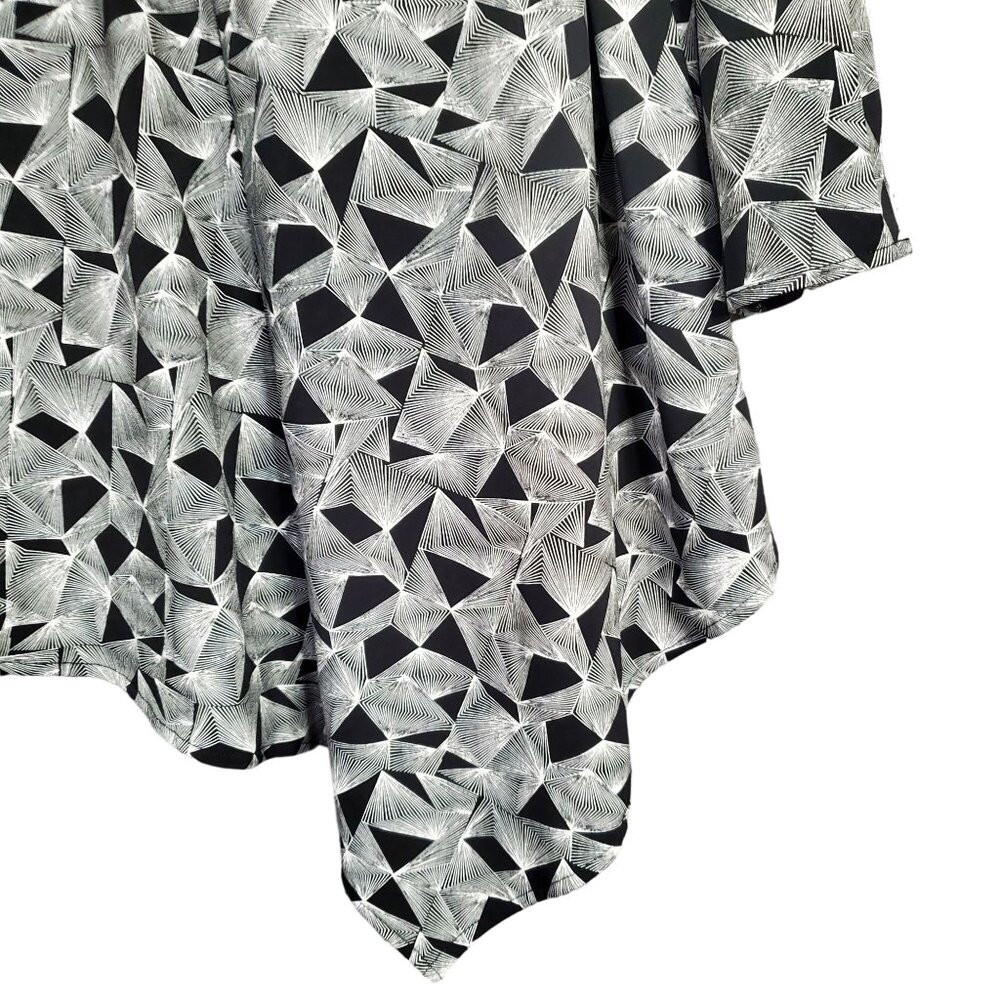 Alfani Womens Size 0X Tunic Asymmetric Hem Geometric Print Fluid Jersey - Picture 6 of 8